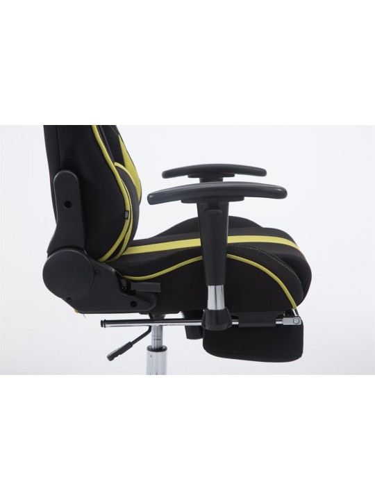 Silla de oficina Racing Limit V2 tela con reposapiés, negro/verde