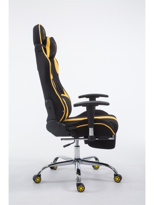 Silla de oficina Racing Limit V2 tela con reposapiés, negro/amarillo