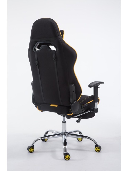 Silla de oficina Racing Limit V2 tela con reposapiés, negro/amarillo