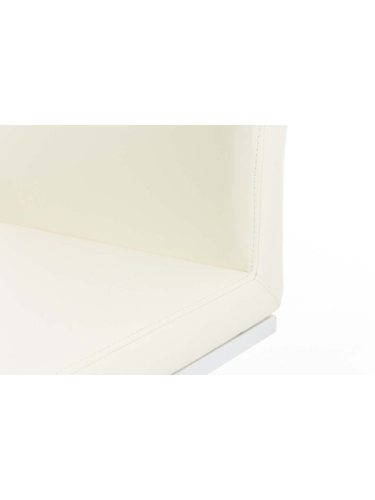 Taburete de bar Panama W piel sintética, crema