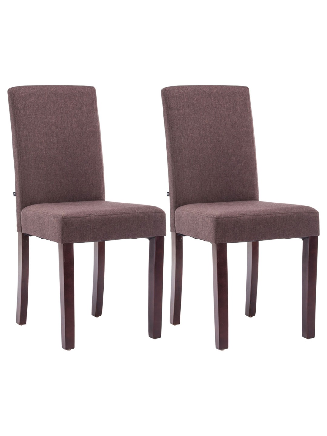 Juego de 2 sillas de comedor Ina tela capuchino, marrón