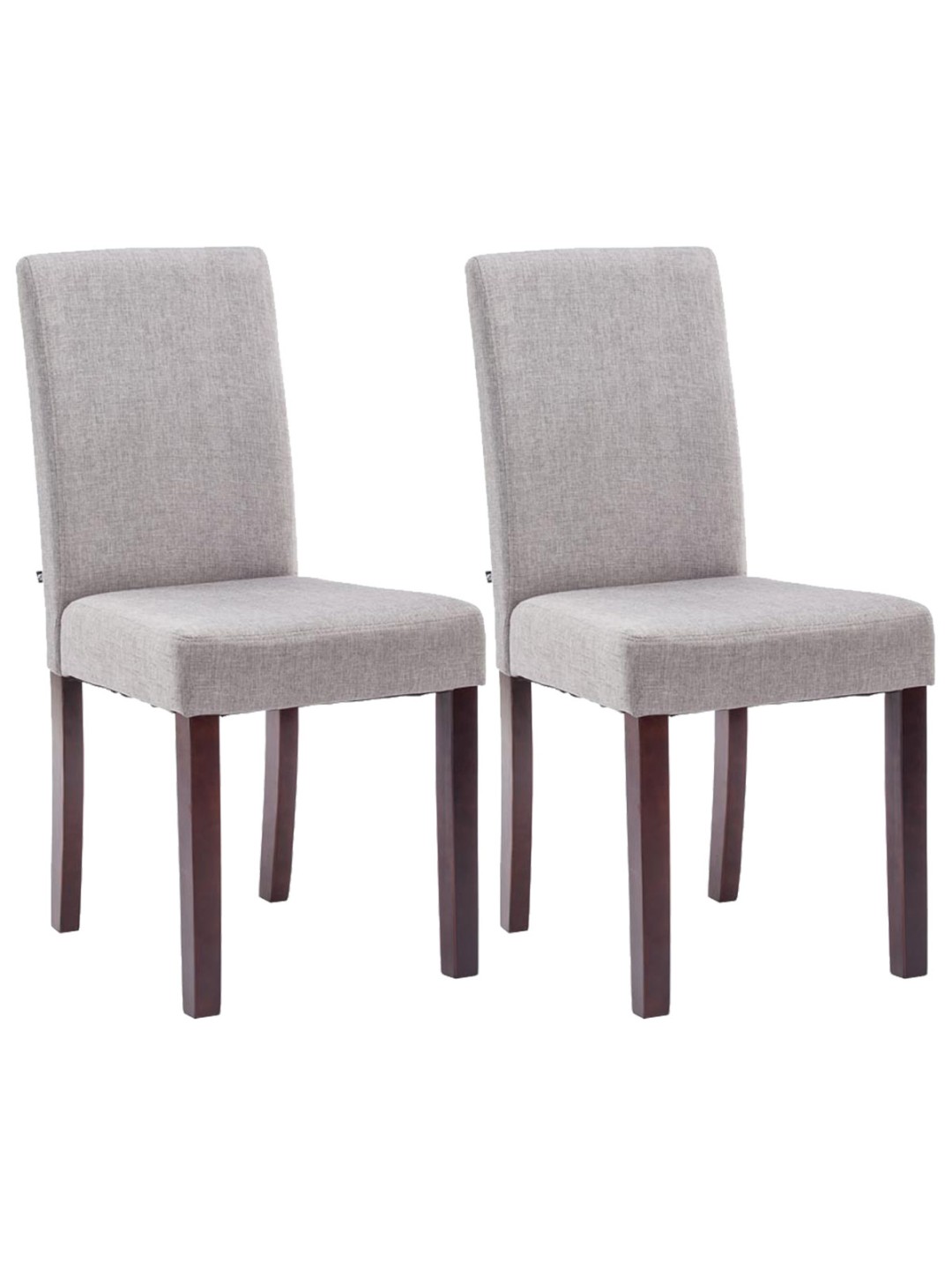 Juego de 2 sillas de comedor Ina tela capuchino, gris claro