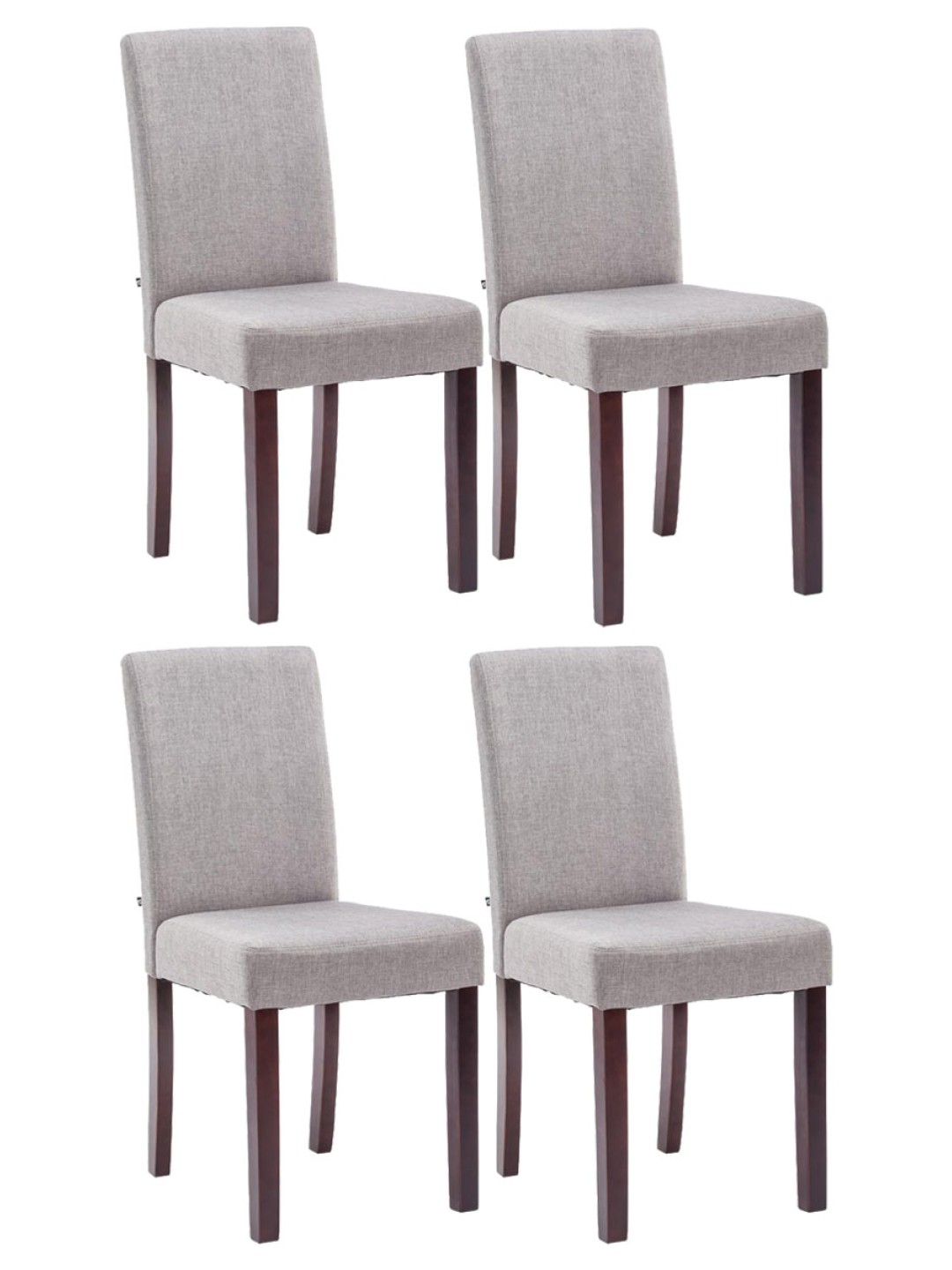 Juego de 4 sillas de comedor Ina tela capuchino, gris claro