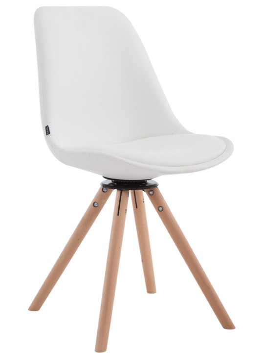 Silla de visita Calais giratoria Natura redonda, blanco