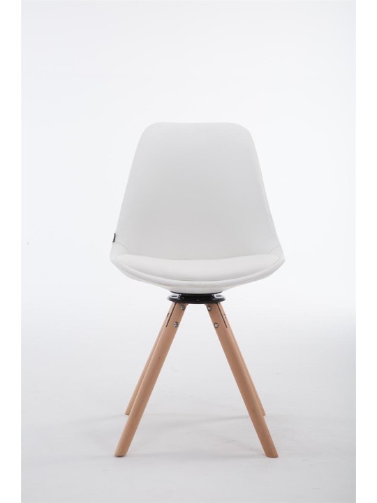 Silla de visita Calais giratoria Natura redonda, blanco