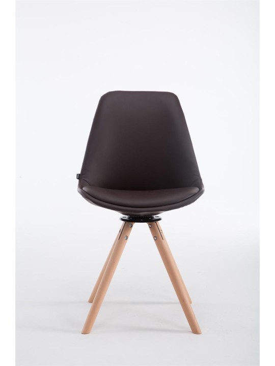 Silla de visita Calais giratoria Natura redonda, marrón