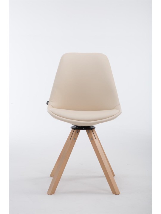 Silla de visita Calais giratoria Natura Square, crema