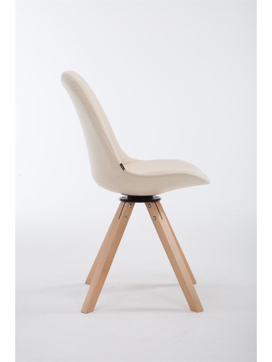 Silla de visita Calais giratoria Natura Square, crema