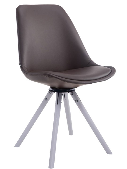 Silla de visita Calais giratoria redonda, marrón