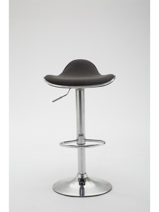 Taburete de bar Shanghai tela cromo, gris oscuro