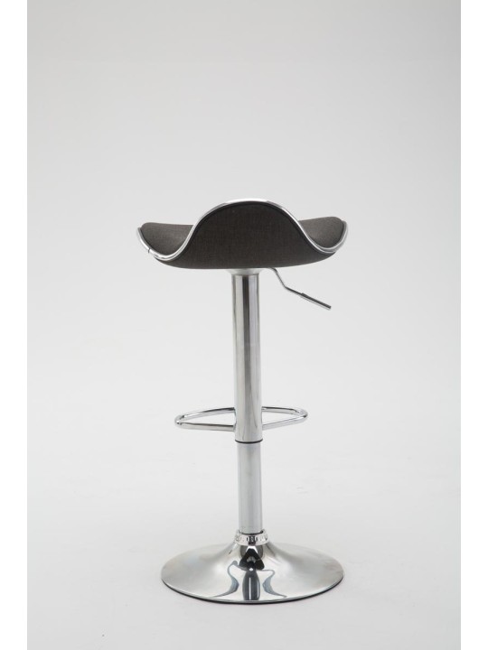 Taburete de bar Shanghai tela cromo, gris oscuro