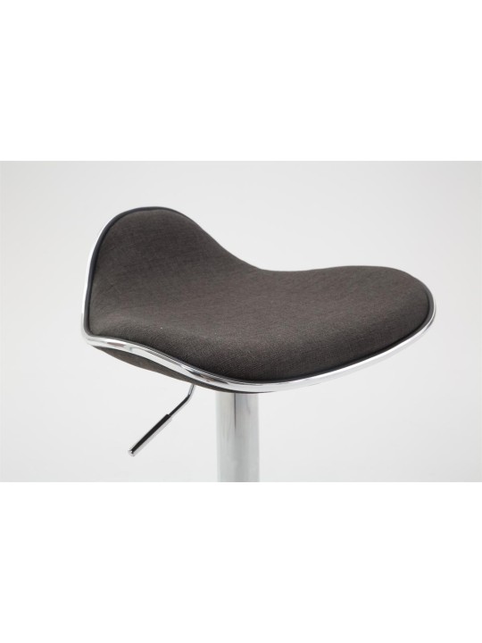 Taburete de bar Shanghai tela cromo, gris oscuro