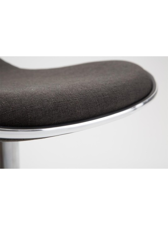Taburete de bar Shanghai tela cromo, gris oscuro