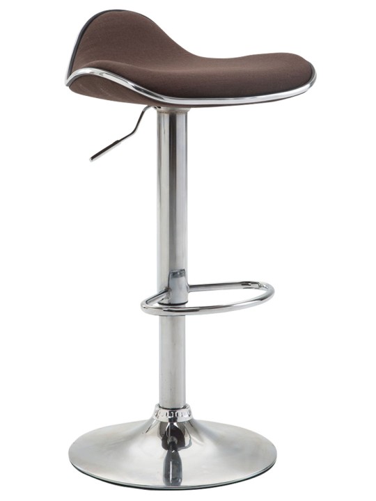 Taburete de bar Shanghai tela cromo, marrón Taburete de bar Shanghai tela cromo, marrón