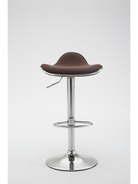 Taburete de bar Shanghai tela cromo, marrón Taburete de bar Shanghai tela cromo, marrón
