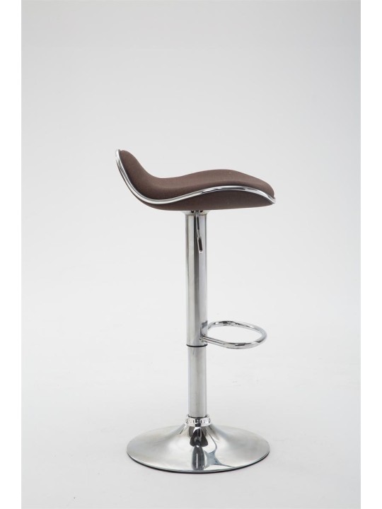 Taburete de bar Shanghai tela cromo, marrón Taburete de bar Shanghai tela cromo, marrón