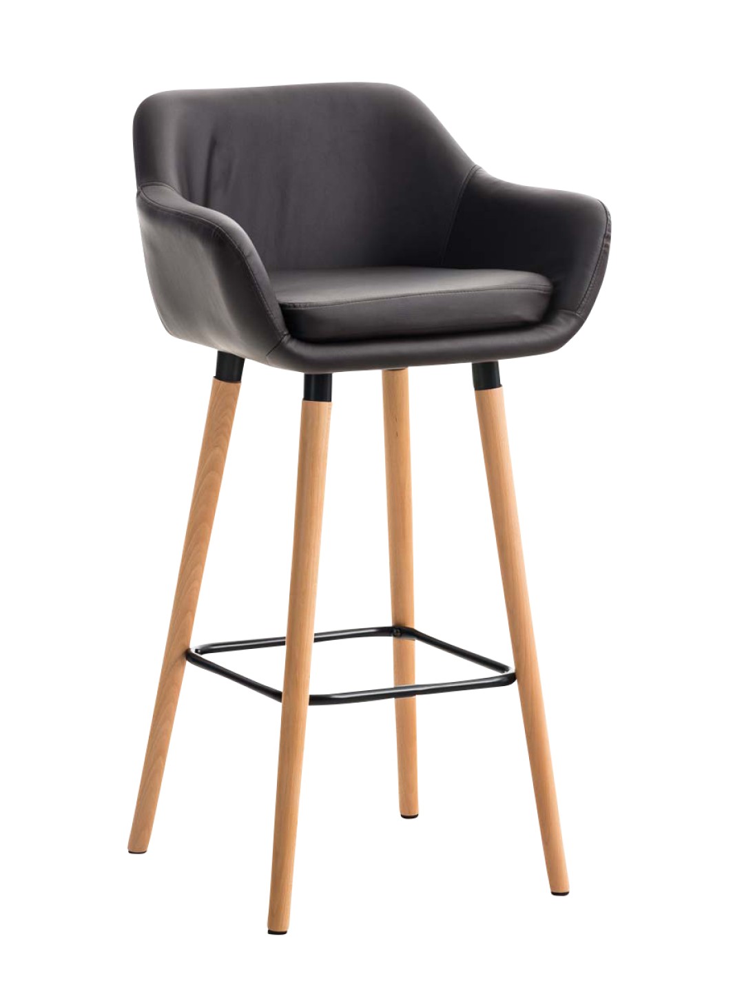 Taburete de bar Grant piel sintética, marrón