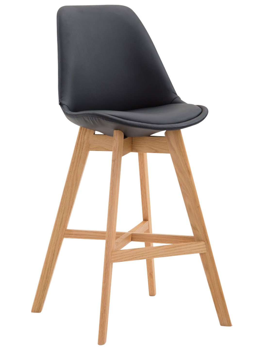 Taburete de bar Cannes piel sintética Natura, negro