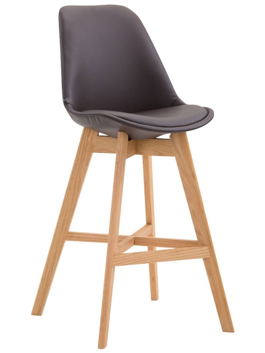 Taburete de bar Cannes piel sintética Natura, marrón