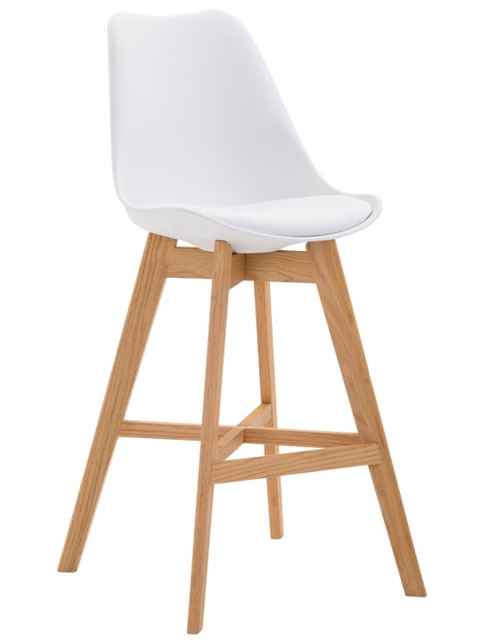 Taburete de bar Cannes plástico Natura, blanco