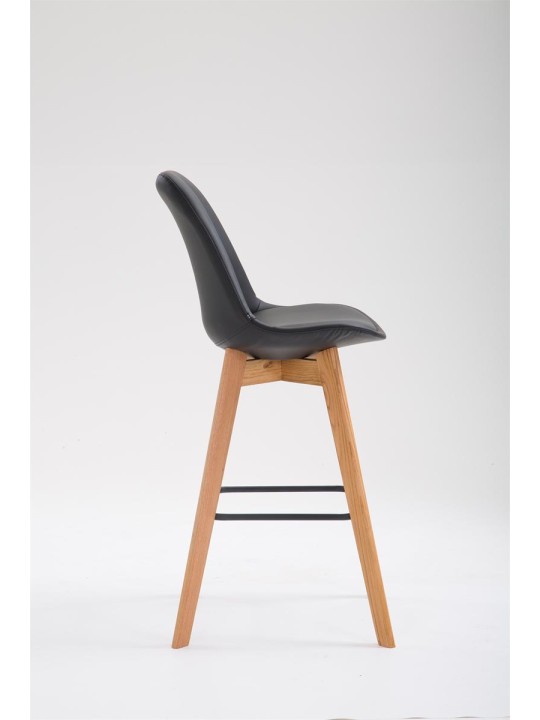 Taburete de bar Metz piel sintética Natura, negro