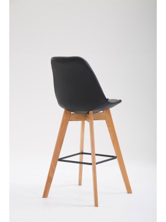 Taburete de bar Metz piel sintética Natura, negro