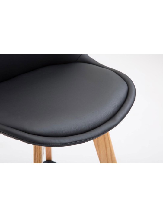 Taburete de bar Metz piel sintética Natura, negro