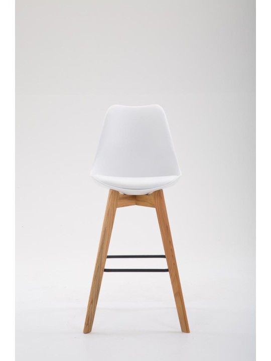 Taburete de bar Metz plástico Natura, blanco