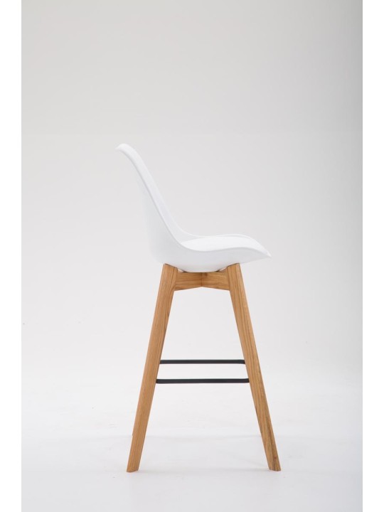 Taburete de bar Metz plástico Natura, blanco