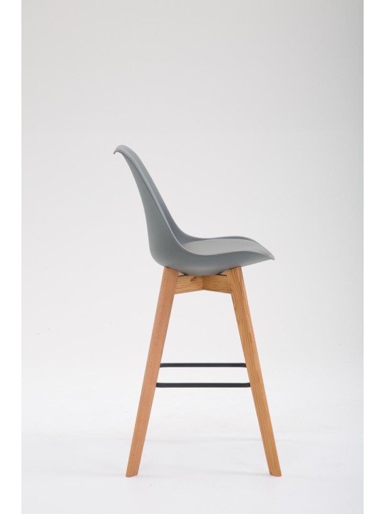 Taburete de bar Metz plástico Natura, gris