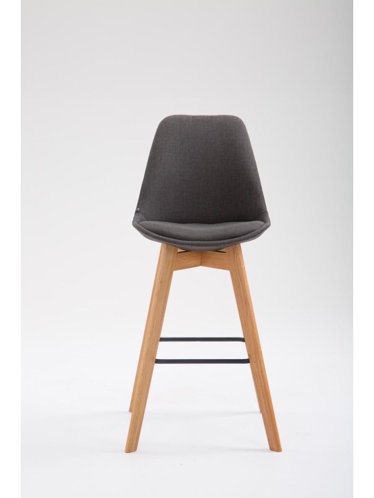 Taburete de bar Metz tela Natura, gris oscuro