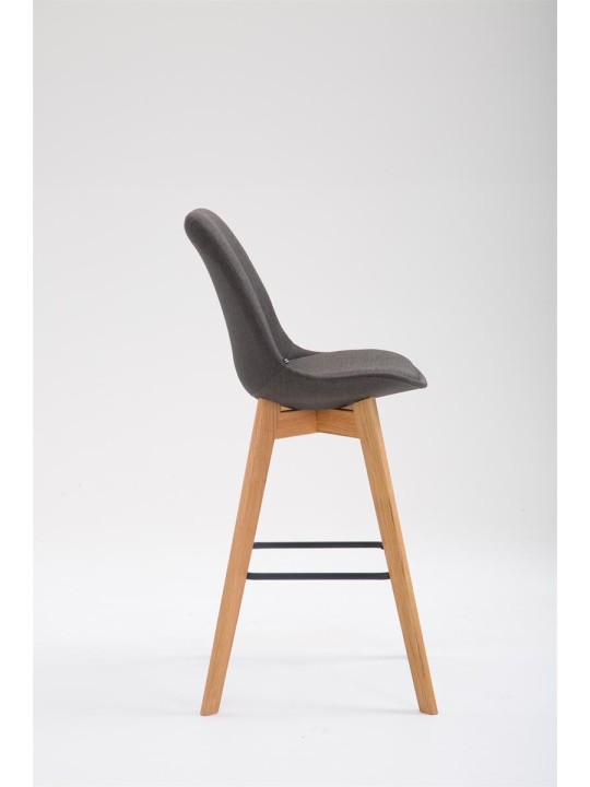 Taburete de bar Metz tela Natura, gris oscuro