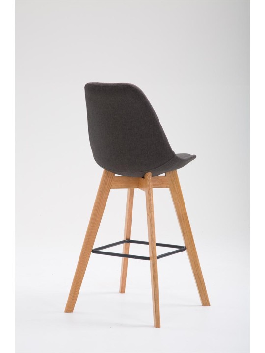 Taburete de bar Metz tela Natura, gris oscuro