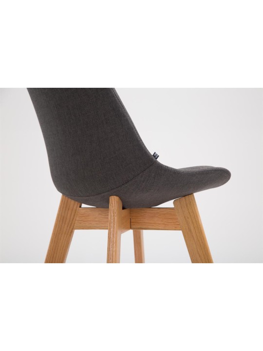 Taburete de bar Metz tela Natura, gris oscuro