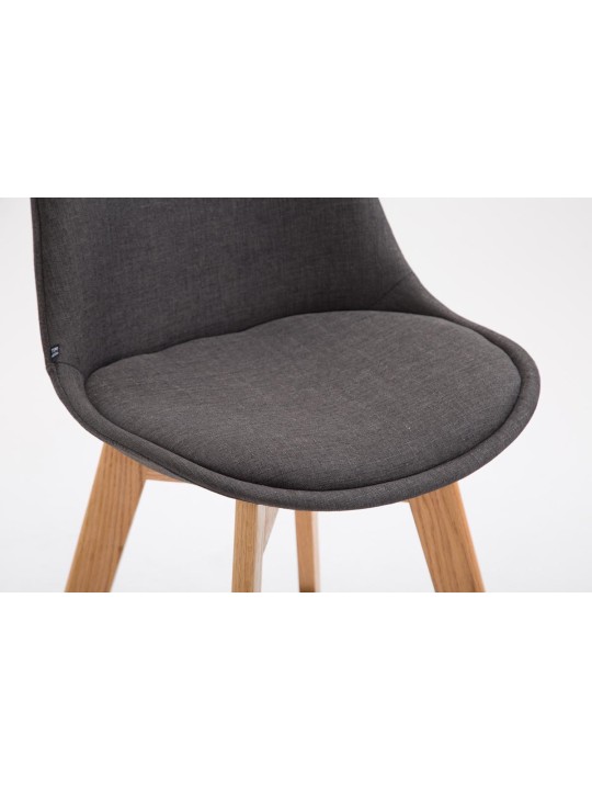 Taburete de bar Metz tela Natura, gris oscuro
