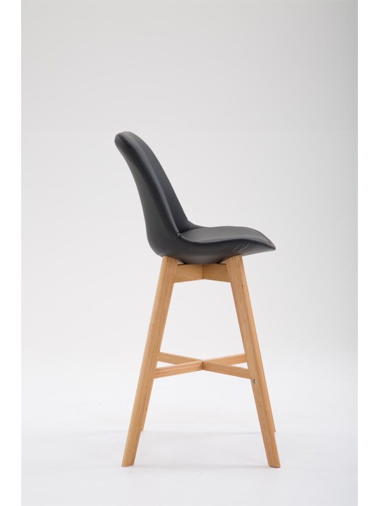 Taburete de bar Cannes piel sintética Natura, negro