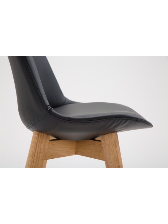 Taburete de bar Cannes piel sintética Natura, negro