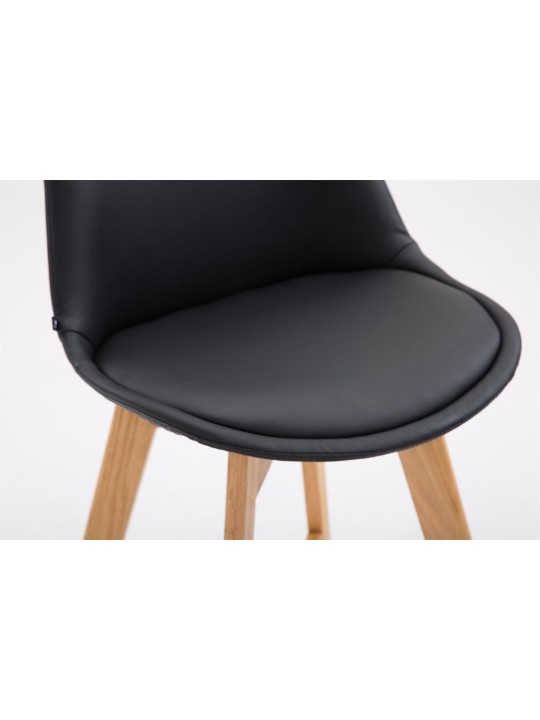 Taburete de bar Cannes piel sintética Natura, negro