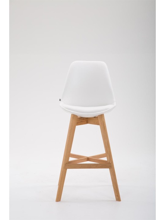 Taburete de bar Cannes piel sintética Natura, blanco