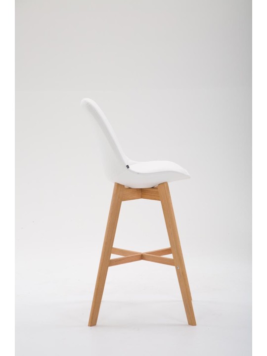 Taburete de bar Cannes piel sintética Natura, blanco