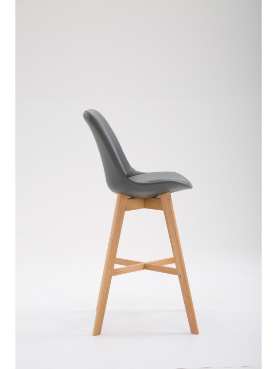 Taburete de bar Cannes piel sintética Natura, gris