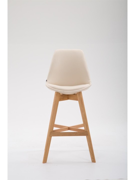 Taburete de bar Cannes piel sintética Natura, crema