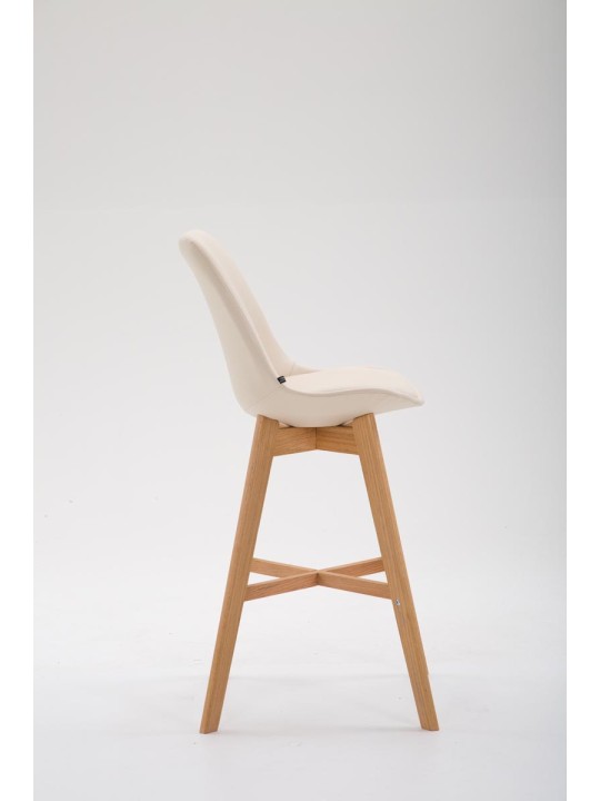 Taburete de bar Cannes piel sintética Natura, crema
