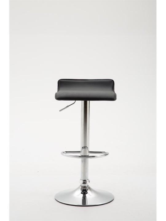Taburete de bar Dyn V2 polipiel cromado, negro
