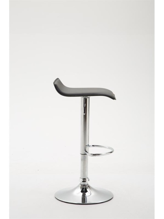 Taburete de bar Dyn V2 polipiel cromado, negro