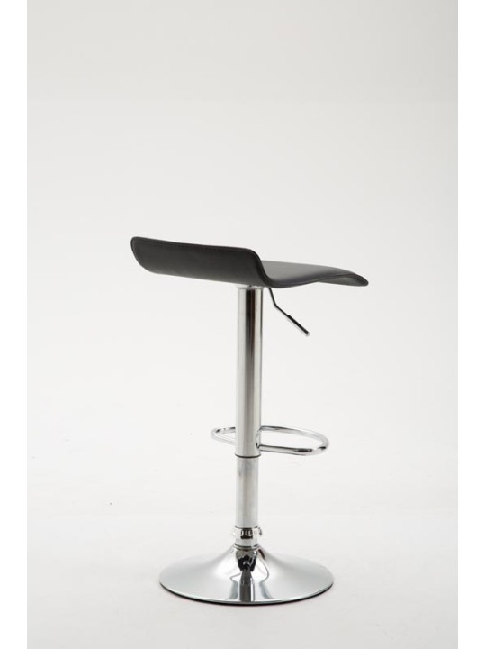 Taburete de bar Dyn V2 polipiel cromado, negro