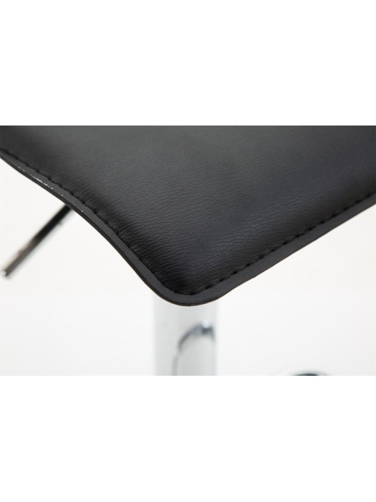 Taburete de bar Dyn V2 polipiel cromado, negro