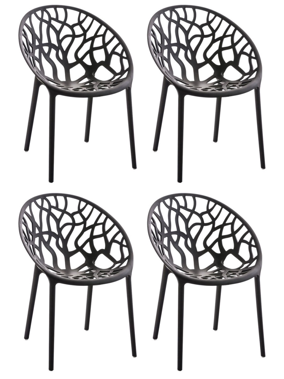 Conjunto de 4 sillas Esperanza, negro