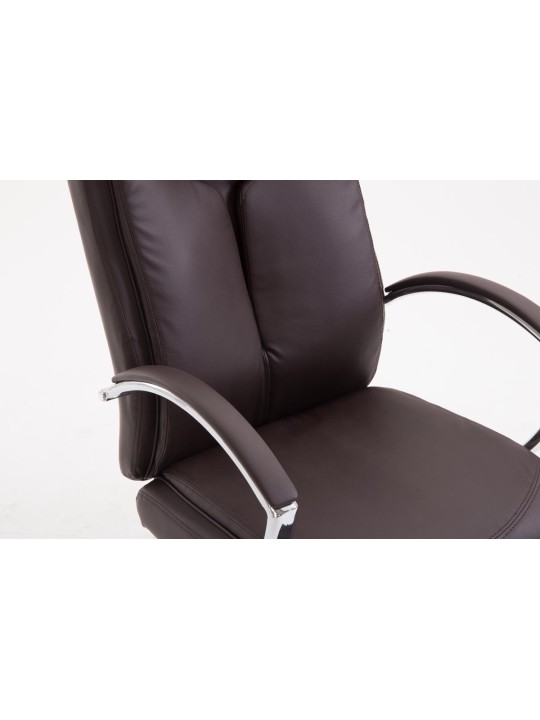 Silla de oficina Vaud piel sintética, marrón