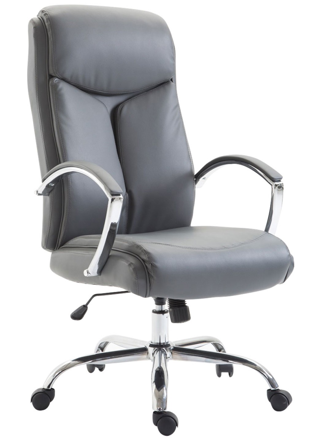 Silla de oficina Vaud piel sintética, gris